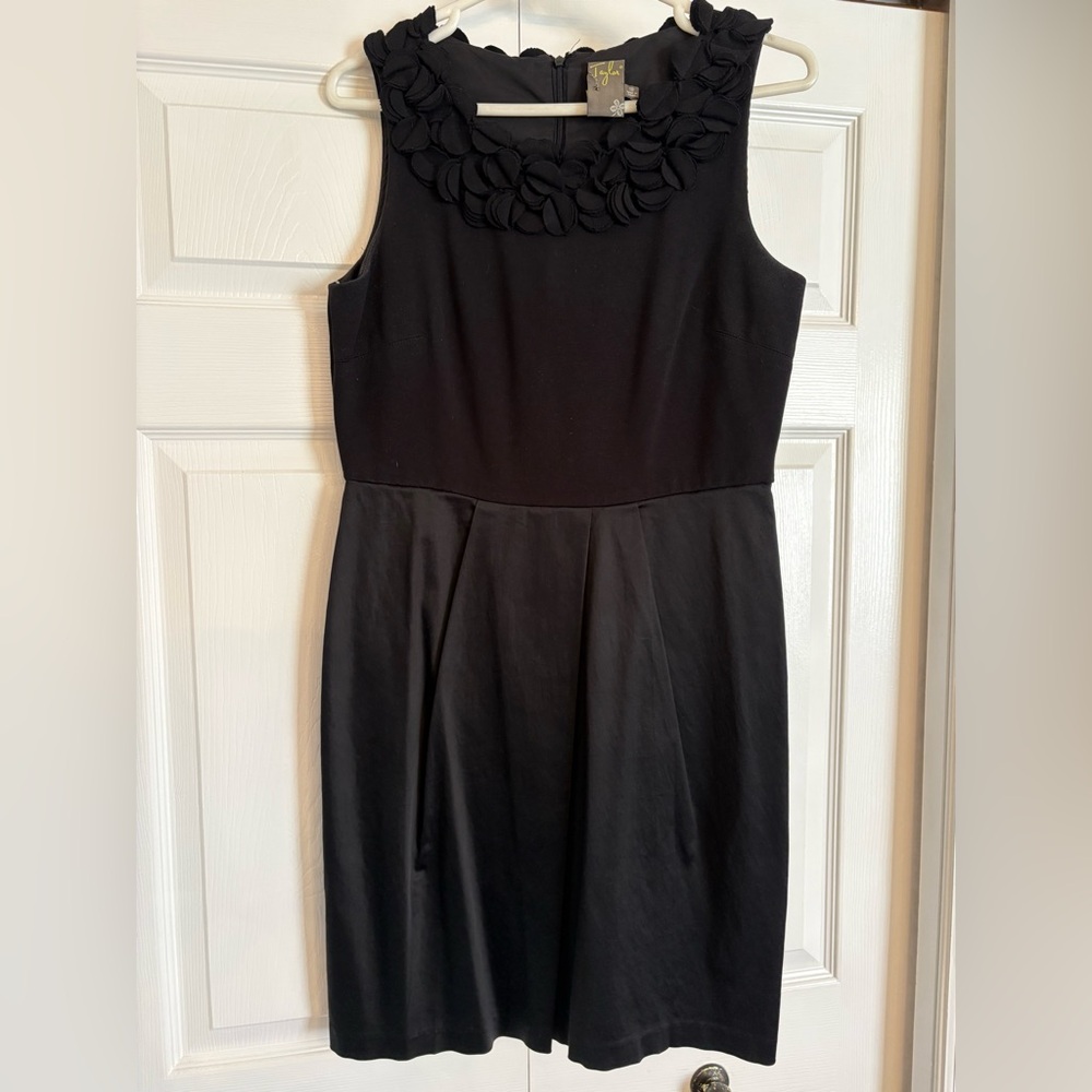 Taylor Black Midi Dress with Floral Detail